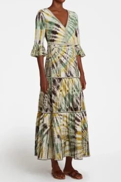 Bella Tie Dye Embroidery Dress