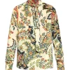 Botanical Scarf Collar Blouse