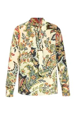 Botanical Scarf Collar Blouse