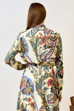 Botanical Scarf Collar Blouse