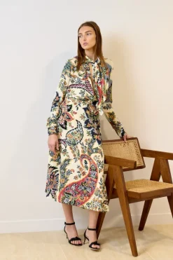Botanical Scarf Collar Blouse