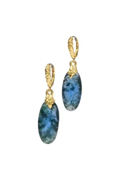 Brut Agate Drop Earrings