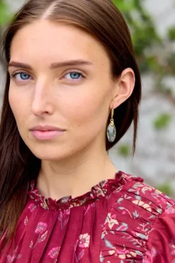 Brut Agate Drop Earrings