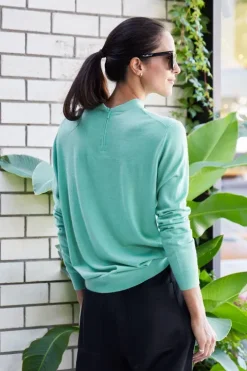 Cashmere Mockneck Easy Sweater