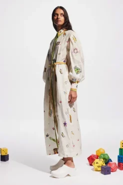 Checkers Embroidered Shirtdress
