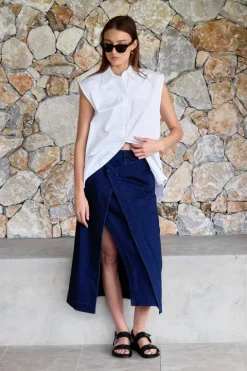Classic Denim Wrap Skirt
