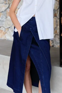 Classic Denim Wrap Skirt