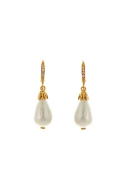 Classic Pearl Pave Small Drop Earrings