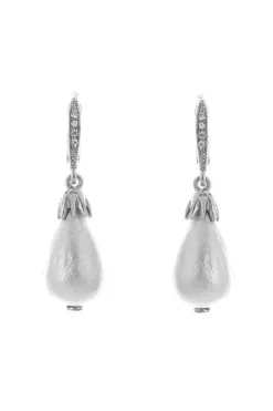 Classic Pearl Pave Small Drop Earrings