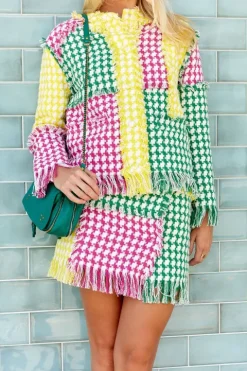 Colourblock Tweed Skirt - FINAL SALE