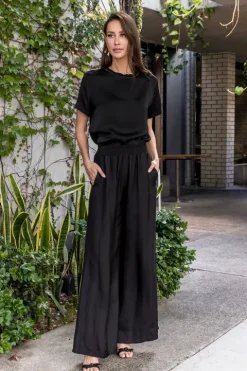 Contrast-Neck Satin Blouse - FINAL SALE