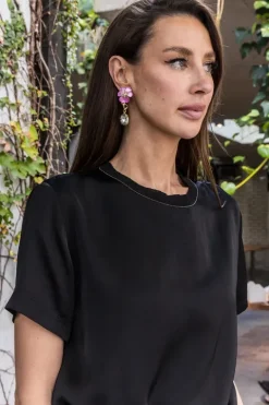 Contrast-Neck Satin Blouse - FINAL SALE