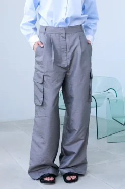 Crispy Nylon Stella Pleated Cargo Pant