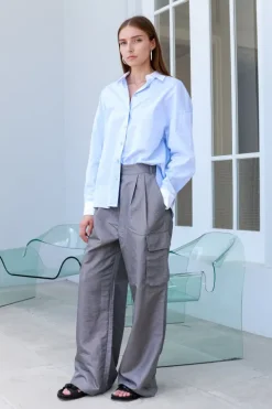 Crispy Nylon Stella Pleated Cargo Pant