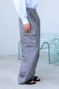 Crispy Nylon Stella Pleated Cargo Pant