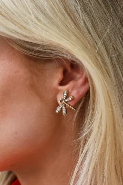 Crystal Dragonfly Stud Earring