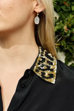 Crystal Oval Drop Earring
