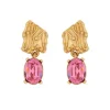 Crystal Plak Drop Earring