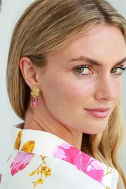 Crystal Plak Drop Earring