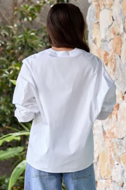 Eco Poplin Scoopneck Top