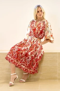 Embroidered Midi Skirt
