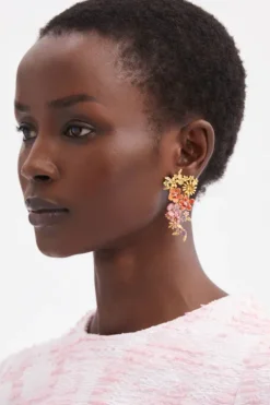 Enamel Flower Garden Earring