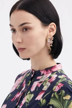 Enamel Flower Garden Earring