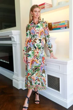 Floral Print Maxi Shirtdress