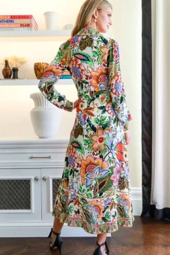 Floral Print Maxi Shirtdress