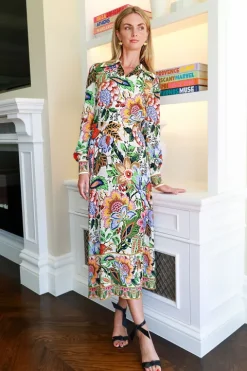 Floral Print Maxi Shirtdress
