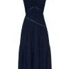 Gathered Lace Inset Dress