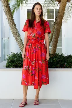 Gathered Waist Midi Skirt