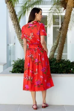 Gathered Waist Midi Skirt