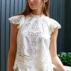 Gianna Lace Flutter SLV Top