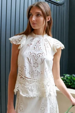 Gianna Lace Flutter SLV Top