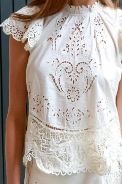 Gianna Lace Flutter SLV Top
