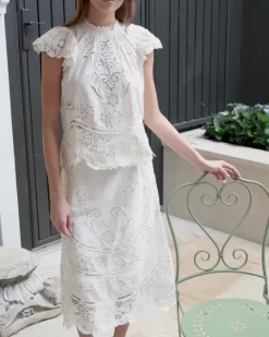 Gianna Lace Midi Skirt