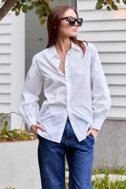 Gossamer Stripe Bishop Sleeve Shirt