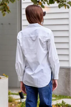 Gossamer Stripe Bishop Sleeve Shirt