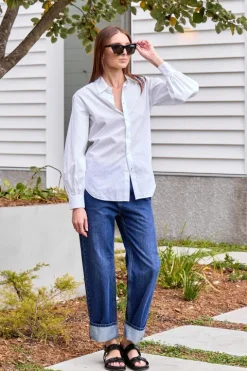 Gossamer Stripe Bishop Sleeve Shirt