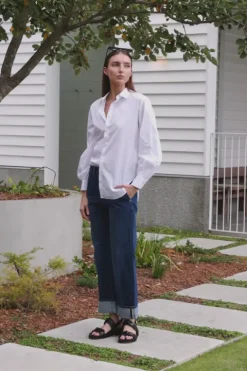 Gossamer Stripe Bishop Sleeve Shirt