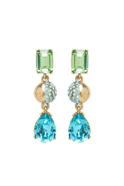 Half Pave Chandelier Earring
