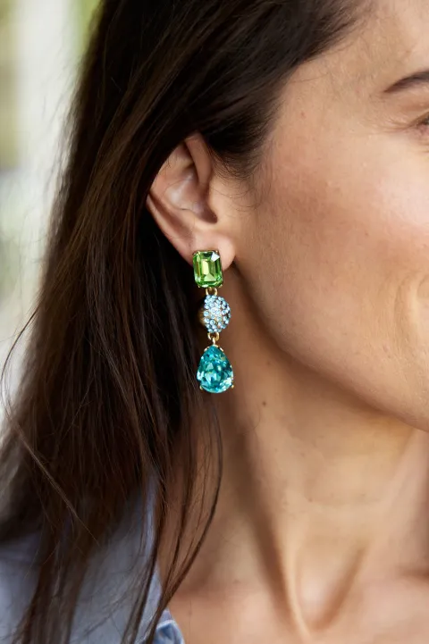 Half Pave Chandelier Earring