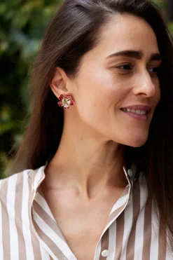 Hand Painted Flower Earring