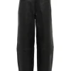 High Rise Barrel Leather Pant