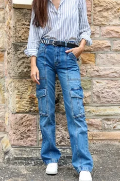 High Rise Utility Straight Leg Jean - FINAL SALE