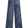 Jacquard Wide Leg Jean
