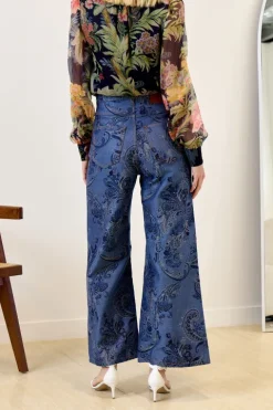 Jacquard Wide Leg Jean