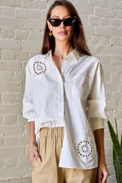 Joy Crochet Button Down Shirt