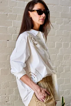 Joy Crochet Button Down Shirt